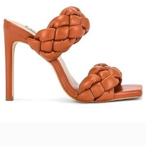 Steve Madden Modern Glam Kenley Braided Square Toe Mules Rust Size 8